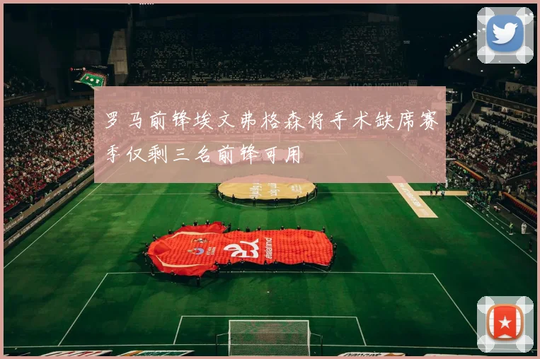 罗马前锋埃文弗格森将手术缺席赛季仅剩三名前锋可用